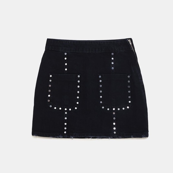 Zara Skirts Zara Premium Denim Rocky Mini Skirt In Shadow Poshmark